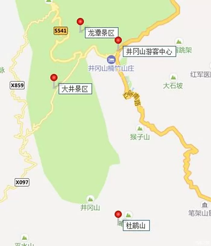 井冈山景区游览路线(井冈山景区游览路线图)