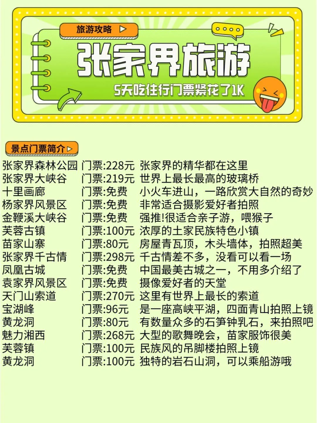张家界去自助游攻略(张家界攻略自助游路线)
