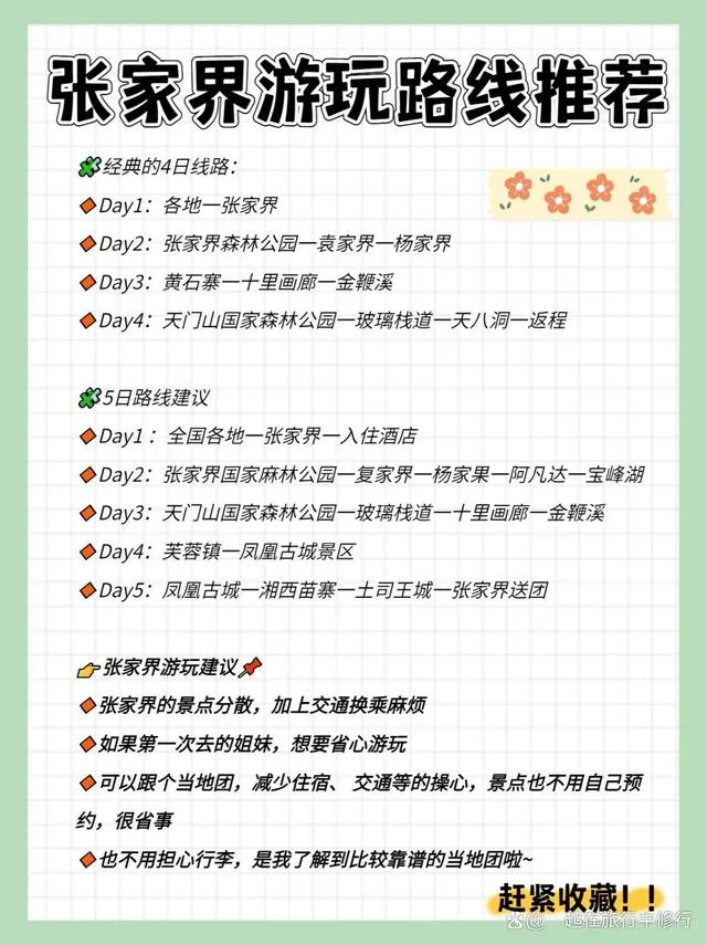 5日张家界旅游攻略(5日张家界旅游攻略大全)